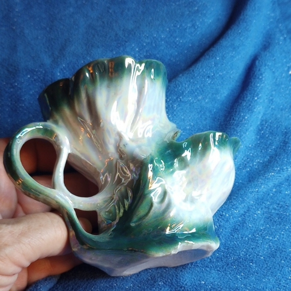 Green and White Ceramic Art Vase
